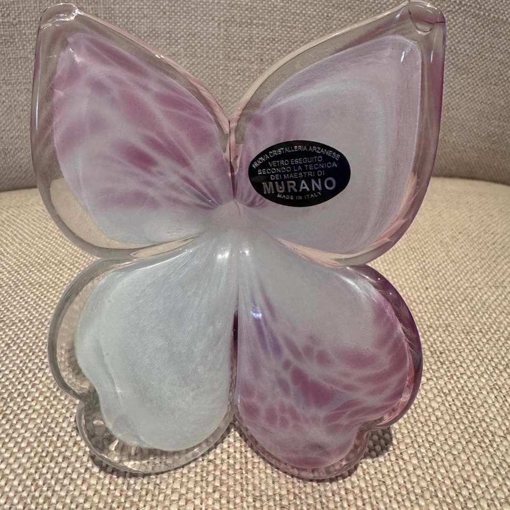 Murano Pink and White Glass Art